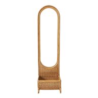 مرايا من البامبو الطبيعي مع درج تخزين من الراتان