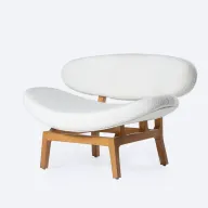 Mode Lounge Chair In Beech Wood & Premium Upholstery