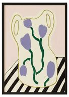 Colorful Vase Floral Print – Modern Wall Art in Soft Blush and Lilac