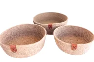 Set of 3 decorative jute plates