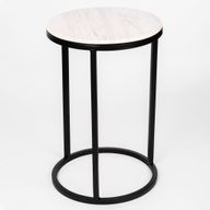 Calacatta Side Table - Round Marble Top - Metal Frame
