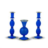 Blue Candlestick & Vase