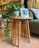 Ray Side Table - Oak Wood - Round Top