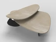 ترابيزة رخام مودرن سلايدز - سطح رخام - أرجل خشبية