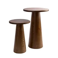 The Cone - Set of 2 Wooden Tables - Massive Beech Pine Wood