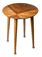 Geo Light Round Side Table - Premium Wooden Veneer