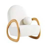 White Snow Rocking Chair With Leg Rest