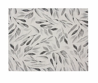 مفرش أطباق أوراق شجر رمادي من الكتان (طقم من قطعتين)