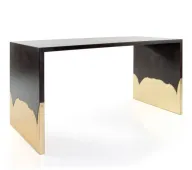 Ink Console – Dark Wood with Gold Leaf Base