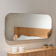 Twinkle Rounded Edge Mirror With Beech Wood Frame