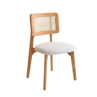 Tova Dining Chair With Natural Rattan Back and Solid Beech Frame