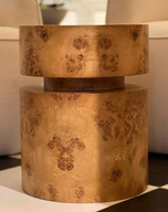 Burl Side Table - Natural Wood Color - Matte - Round