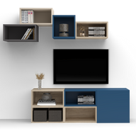 Cube Wall-Mounted Modular TV Unit - Modern Wooden Design