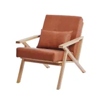 كرسي بذراعين - اوبن بوك - منجد بهيكل من خشب الزان الصلب