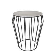 Long V Marble Top Side table - Metal Frame - Round Design