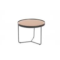 Circular Metal Table 60 - Mirror\Porcelain Top - Round