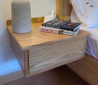 Levitate Bedside Table - Oak Wood - Hanged On Wall