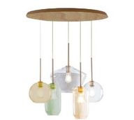 Set of 5 Geometric Glass Pendants