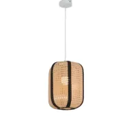 Rattan Pendant Lamp with Black Trim Ce _Ra _004