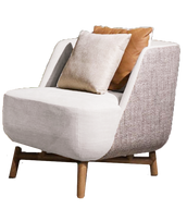 Iceland Chair With 2 Cushions & Wooden Base - Upholstered