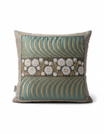 Mint Floral Stripe Cushion