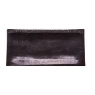 Ashes Serving Plate Rectangular Hammered Edge Black