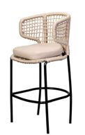Mintra Rope Weave Bar Stool With Aluminum Legs and Treated Fabric Seat