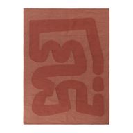 Stroke Abstract Cotton Rug – Handwoven Design in Bold Red