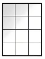 مرآة شبكية ليكزي كبيرة - تصميم حديث بـ 15 لوحة وإطار أسود