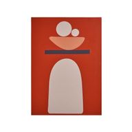 Balance Abstract Geometric Canvas Wall Art – Terracotta, Peach & Navy Tones