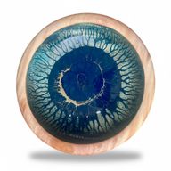 وعاء ازرق من الإيبوكسي – قطعة ديكور يدوية من خشب الكايا