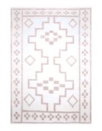 سجادة صوف كليم منسوجة يدويًا وردي و أبيض