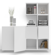 وحدة حائط كيوب بأرفف مفتوحة وأبواب