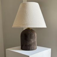Antiqued brown table lamp