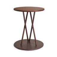 طاولة جانبية سكافولد - خشب دردار صلب - سطح وقاعدة دائرية