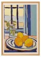 Still Life Painterly Lemons Wall Art – Bright Kitchen and Dining Room Decor