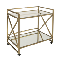 عربة تقديم المشروبات ميراك - سطح زجاجي وهيكل معدني