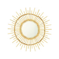 Sunburst Bamboo Wall Mirror – Eco-Friendly and Stylish - 60 cm