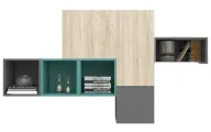 Cube Wall Unit With Open & Closed Storage Spaces With Colors