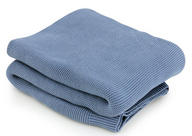  Indigo Cotton Knit Throw Blanket