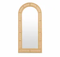 Josie Handcrafted Boho-Style Cane and Bamboo Mirror