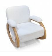 Beech Rocking Chair With Upholstered Back & Seat