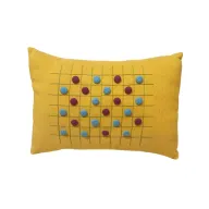 Button Grid Rectangular Cushion – Yellow