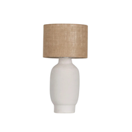 Soft Curve Ceramic Lamp with Beige Shade