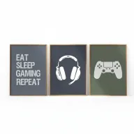 Modern Gaming Wall Art Set for Teen Room