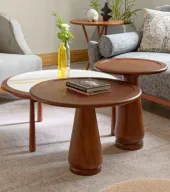 Towers Table Set of 3 - Hardwood - Natural Wood Veneer