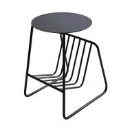 G Metal Side Table - Metal Top And Structure - Lower Shelf