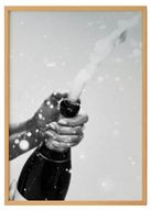 Black and White Photography Champagne Bottle Poster