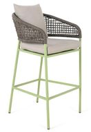 كرسي بار نيت – كرسي بار خارجي من الألمنيوم بمسند ظهر من الحبال ومقعد مبطن