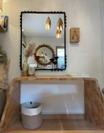 NJ Black Framed Mirror – Modern Design With Artistic Details